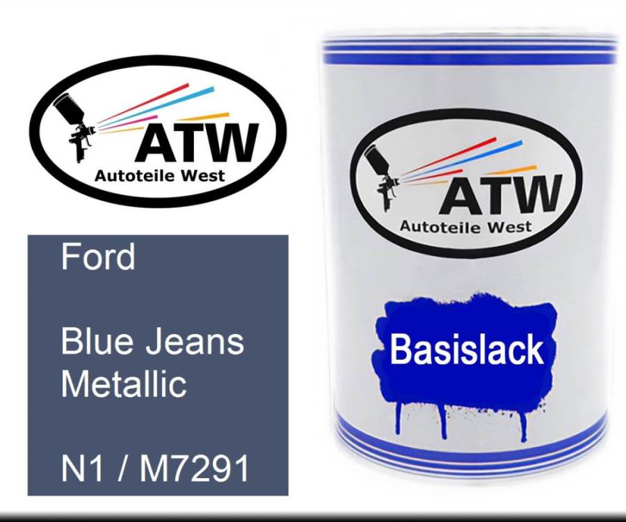 Ford, Blue Jeans Metallic, N1 / M7291: 500ml Lackdose, von ATW Autoteile West.